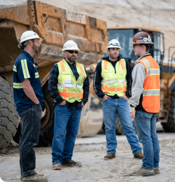 men wearing safety hardhats and vest - 1